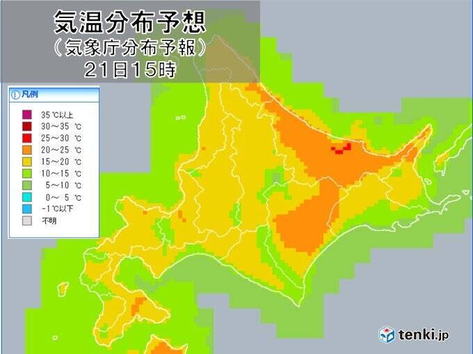 21日は西日本と東日本は雨　九州南部は雷雨や非常に激しい雨　北海道は初夏日か?