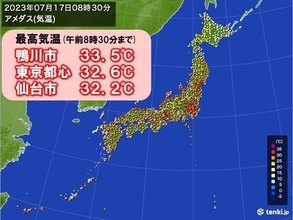 関東などすでに猛暑日に迫る暑さ　熱中症は早めに応急処置を　体を冷やすポイントは