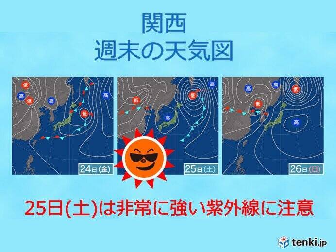 関西　今週末は非常に強い紫外線に注意　お出かけの際は紫外線対策を