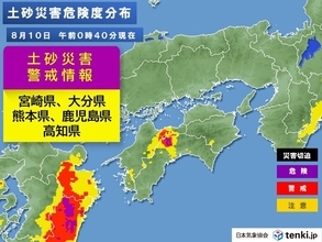 高知県でも「線状降水帯発生」　九州や四国では土砂災害に厳重な警戒を