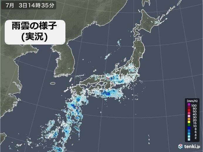 九州から関東、北陸で激しい雨や雷雨　局地的に猛烈な雨の所も　土砂災害に警戒