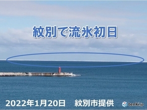 北海道紋別市が「流氷初日」を発表