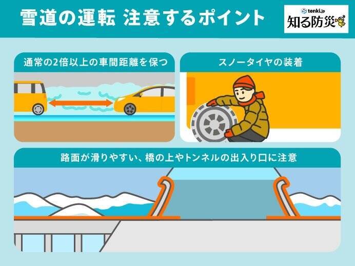 北日本の日本海側で雪　関東甲信は午後も雪や雨　車の運転は路面状況に注意を