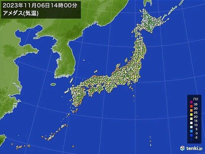 きょうも続いた異例の暑さ　富山県で最高気温29.4℃　11月1位の高温記録も