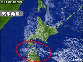 北海道や東北　少し珍しい「縦じま模様の雲」　原因は?