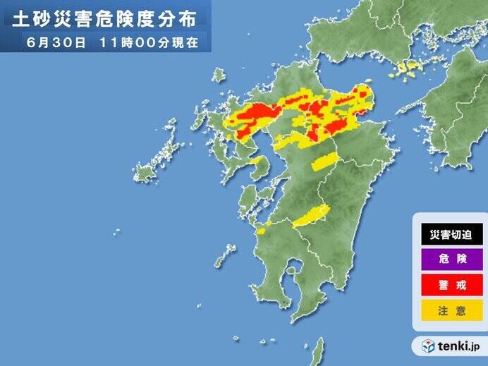 九州北部すでに土砂災害の危険度が高まる　1日まで西日本～北日本で災害級の大雨警戒