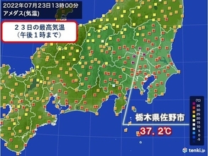 関東　内陸部で猛暑日　この後も熱中症に厳重警戒