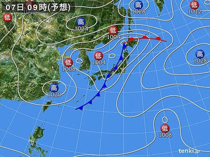 連休明け7日(火)　朝の通勤時間帯は東海で警報級大雨の恐れ　関東～北海道も本降り