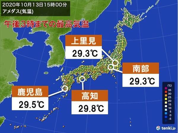 高知市で29.8℃と真夏日に迫る暑さ　東日本や西日本で季節外れの陽気に