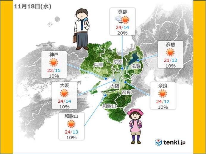 関西 18日は半袖の出番も 年11月17日 エキサイトニュース