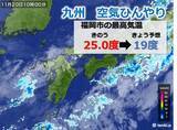 「九州　気温降下　空気ひんやり　3連休は天気変化早い」の画像1