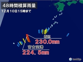 沖縄　48時間で200ミリを超える雨　平年ひと月の2倍超の雨量
