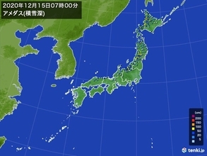 15日　日本海側は平地も大雪のおそれ　名古屋など太平洋側にも雪雲