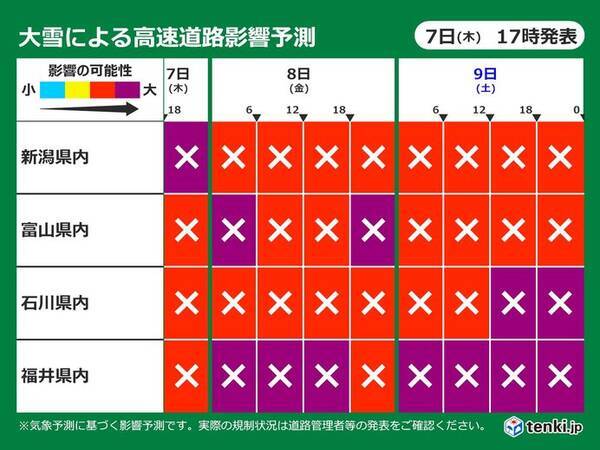 北陸 きょう7日夜から降雪量激増の予想 大雪要警戒 2021年1月7日 エキサイトニュース