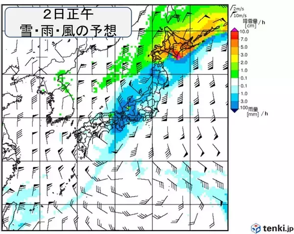「火曜　九州から東北は激しい雨や横殴りの雨　北海道は大雪の恐れ」の画像
