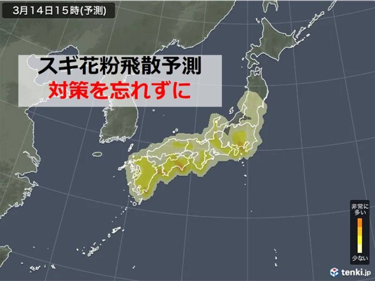 この先1週間 花粉大量飛散 も ピークはスギからヒノキへ いつまで注意 21年3月14日 エキサイトニュース