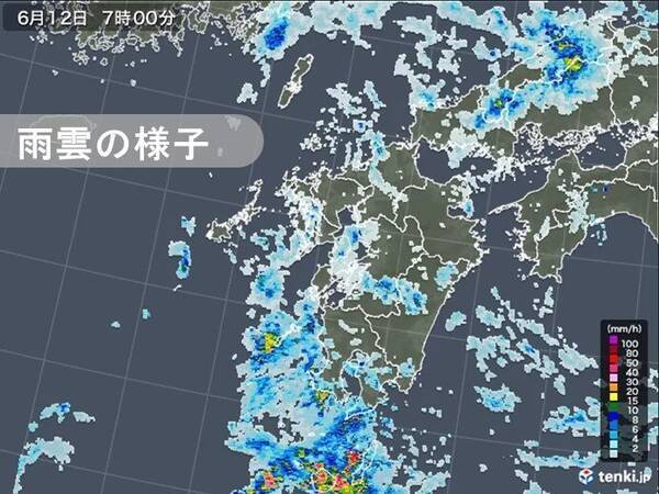 屋久島で1時間に50ミリ以上の非常に激しい雨　九州南部は大雨による土砂災害に警戒