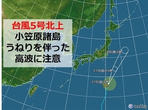 台風5号が北上中　小笠原諸島は高波に注意　本州などへの影響は?