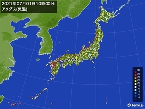 日本海側で気温上昇　早くも30℃超えで熱中症に警戒　太平洋側はひんやり