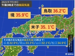 中国地方　週間天気　強い日差しと体温並みの暑さで猛暑続く　熱中症に要警戒
