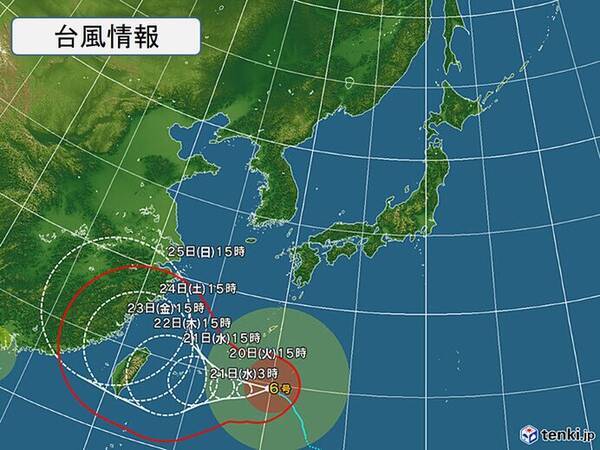 台風6号 沖縄は大荒れの天気が長引く恐れ 南の海上では別の熱帯擾乱も発生か 2021年7月20日 エキサイトニュース