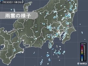 関東　午前中から所々で雨雲発達　土砂降りの雨　夜遅くにかけて局地的に大雨の恐れも