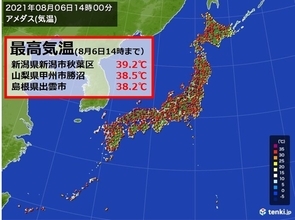最高気温　体温超えの39℃台も　東京都心は今年1番の暑さ　夜間の熱中症にも警戒