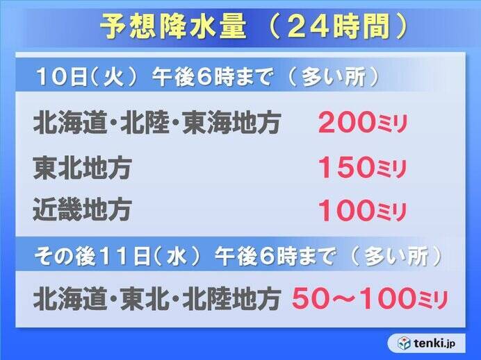 あす10日　台風9号から変わった低気圧　東北地方を通過　大荒れや大雨