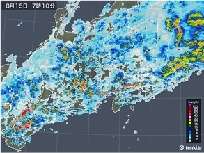15日(日)　午前を中心に激しい雨　東京都などに土砂災害警戒情報
