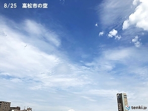 四国　梅雨のような天気はようやく終息　8月終盤は残暑厳しい