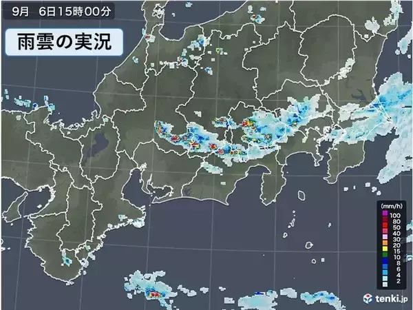 「東海地方　広く秋晴れだが　所々で雨雲が発達　天気急変に注意」の画像