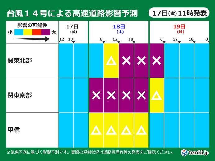 台風14号 18日土曜は関東へ接近のおそれ 明け方から雨 風強い 交通への影響は 2021年9月17日 エキサイトニュース