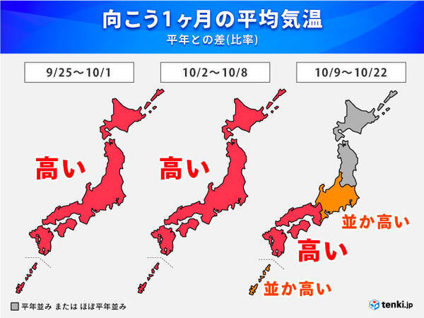 10月上旬にかけて全国的に高温傾向 服装選びに注意 1か月予報 21年9月23日 エキサイトニュース