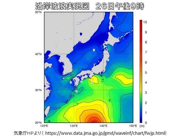 台風16号北上 あす沖縄は大しけ 30日 10月1日頃は四国や本州も警報級の高波 21年9月27日 エキサイトニュース