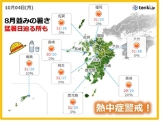 九州　今週　季節はずれの暑さ続く　猛暑日に迫る所も　万全の熱中症対策を