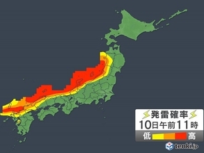 10日(水)　北海道や東北は大雨の恐れ　本州や九州の日本海側は大気の状態が不安定
