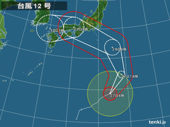 27日　台風12号　強い勢力で北上