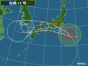 「逆走」台風　「特急電車並み」の風に警戒