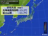「6日月曜朝　最低気温「今季1位」が続出　北海道は富士山頂より冷え込んだ所も」の画像1
