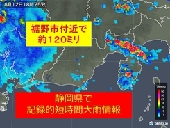 静岡県で記録的短時間大雨情報