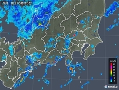 関東南部に活発な雨雲　急な激しい雨に注意