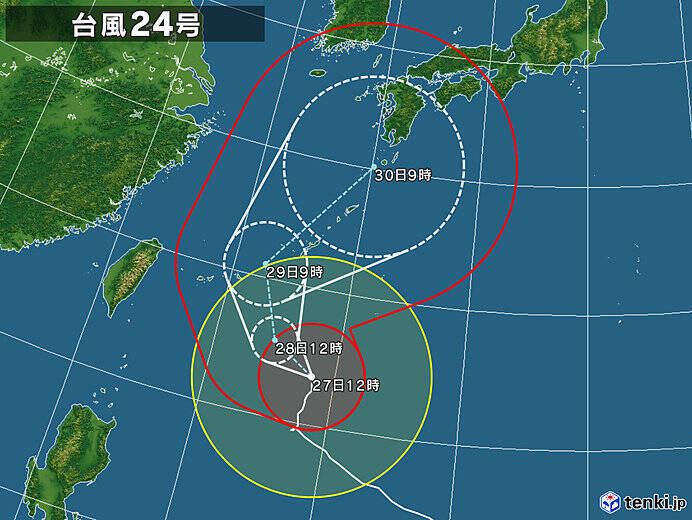 台風24号　列島大荒れ台風と類似　警戒を