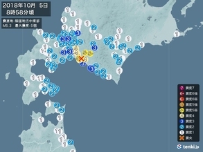 北海道で震度5弱　強い地震
