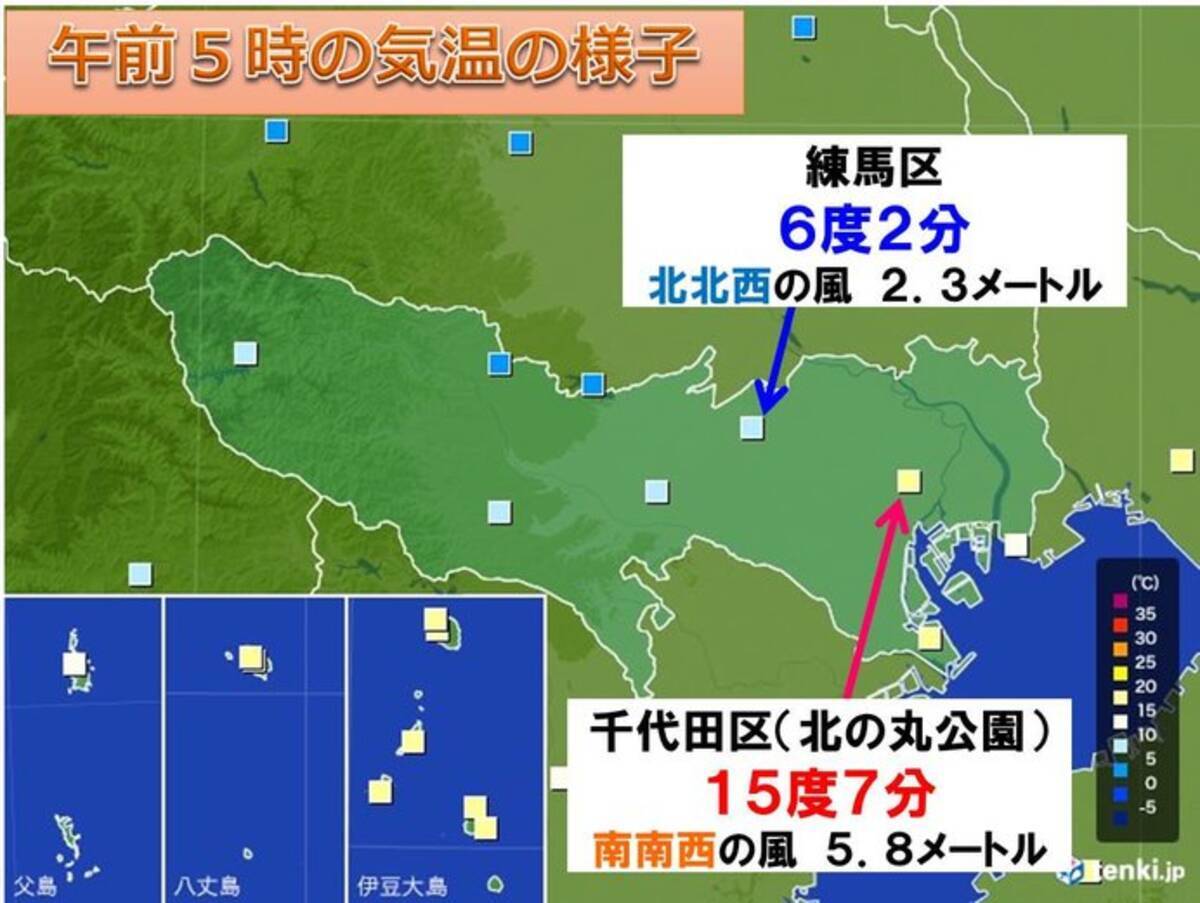 東京の朝 同じ23区内で気温差 約10度 19年2月4日 エキサイトニュース