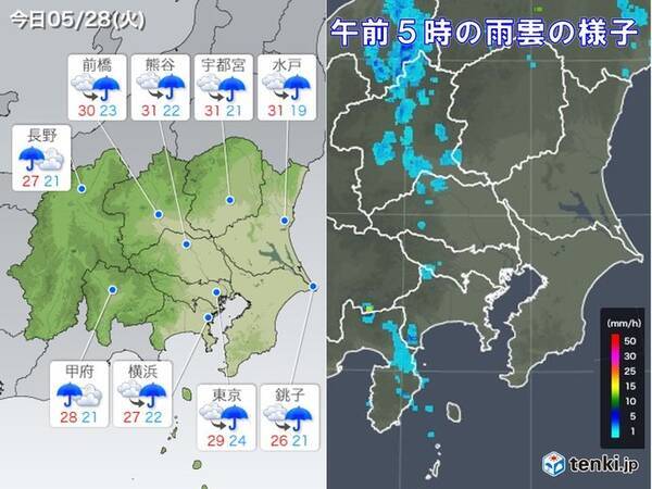 28日 関東 猛暑はないが 湿度が高く蒸し暑く 19年5月28日 エキサイトニュース