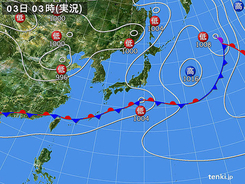 3日　沖縄は梅雨空　太平洋側は急な雨に注意