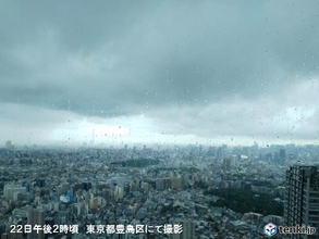 関東　あちらこちらに活発な雨雲　どしゃ降りも