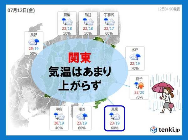 関東の最高気温25度未満 東京は26年前に並ぶ記録へ エキサイトニュース