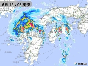 台風8号　九州北部を通過中　四国にも発達した雨雲
