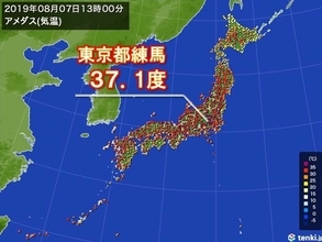 きょうも各地で猛暑日　東京都内で今年初の37度超